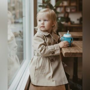 Tahari Baby Girl Trench Coat with Bow Back – Size 24M (New with Tags)